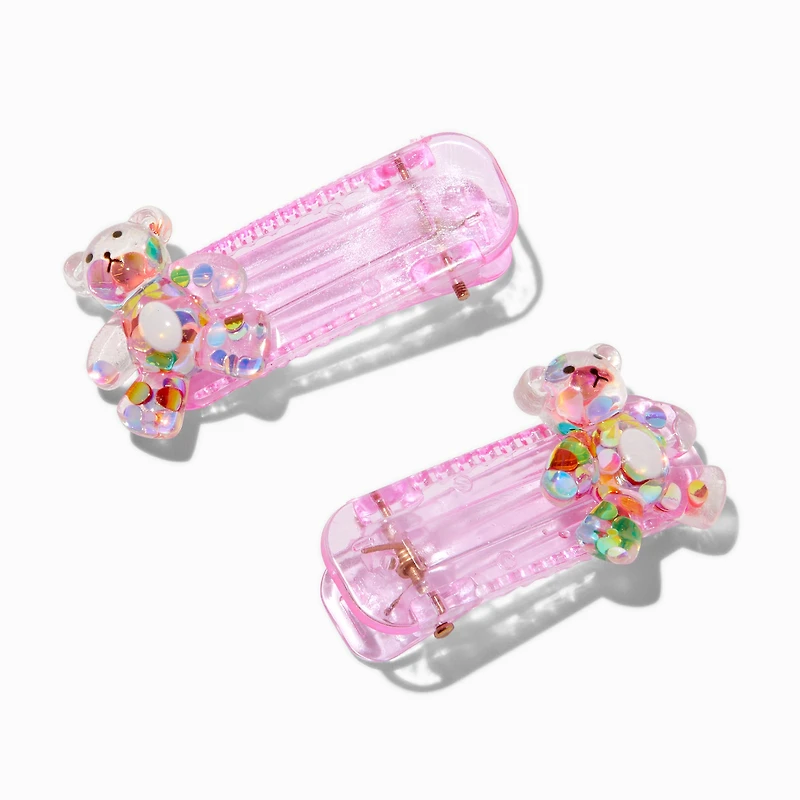 Claire's Club Pink Bears Hair Clips - 2 Pack