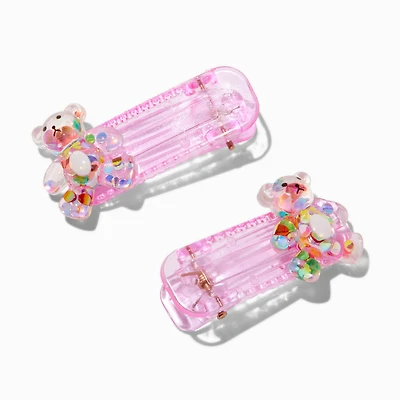 Claire's Club Pink Bears Hair Clips - 2 Pack
