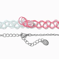 Claire's Club Butterfly & Mushrooms Chain & Tattoo Choker Necklaces - 2 Pack