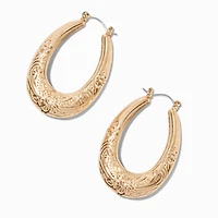 Current Obsession Textured Boho Oval Hoop Earrings