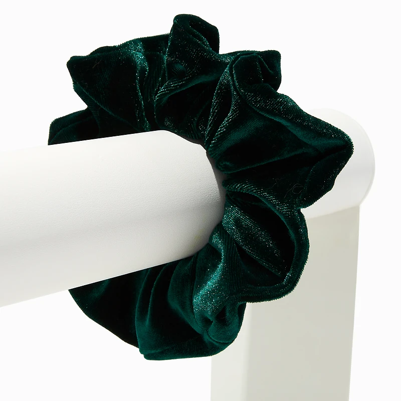 Dark Green Velvet Hair Scrunchie