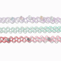 Pastel Ombré Tattoo Choker Necklaces - 3 Pack