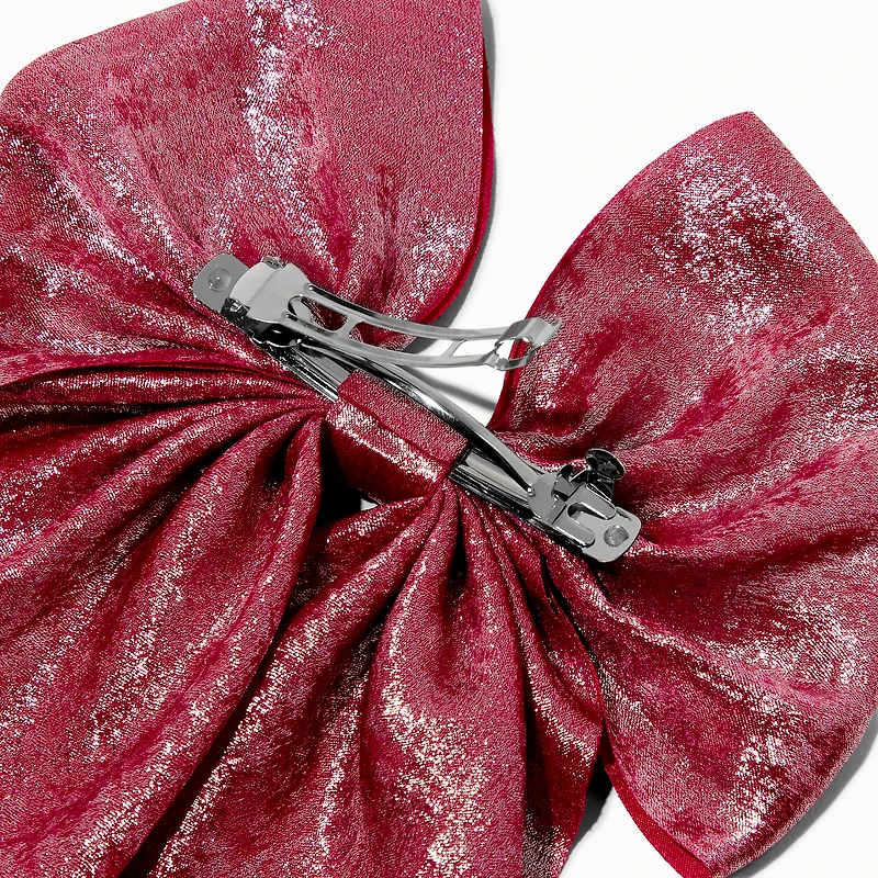 Pink Satin Hair Bow Clip