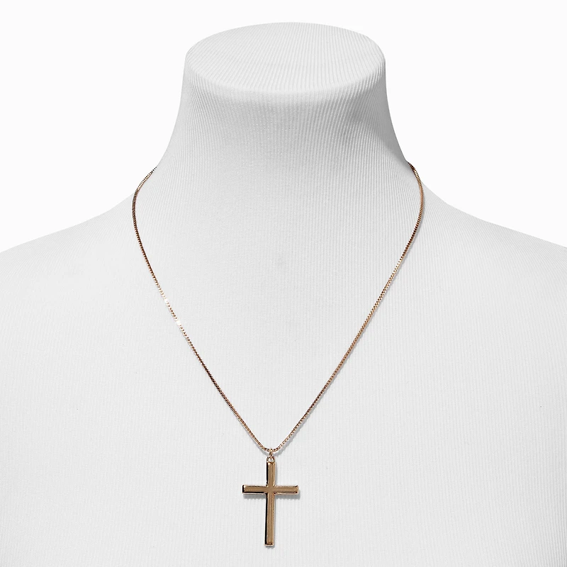 Gold-tone Cross Pendant Necklace