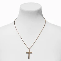 Gold-tone Cross Pendant Necklace