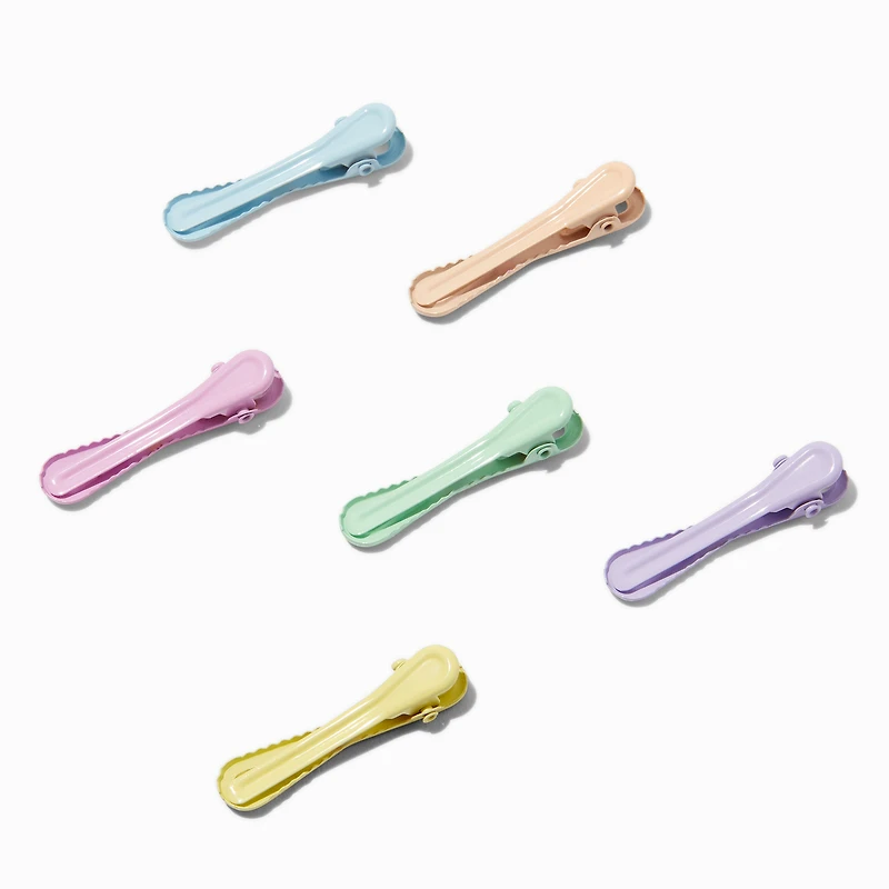 Claire's Club Pastel Loop Hair Clips - 6 Pack