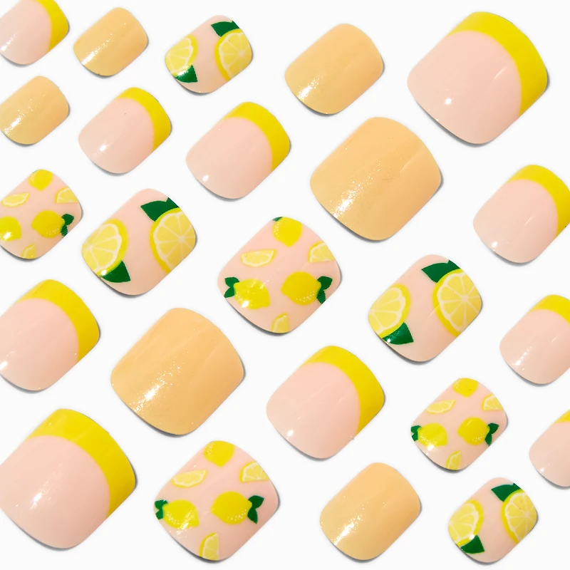 Lemon Square Press On Vegan Faux Nail Set - 24 Pack