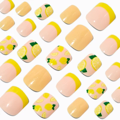 Lemon Square Press On Vegan Faux Nail Set - 24 Pack