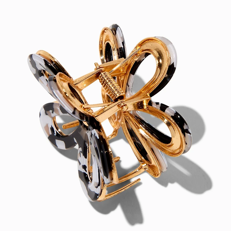 Black & White Metal Flower Hair Claw