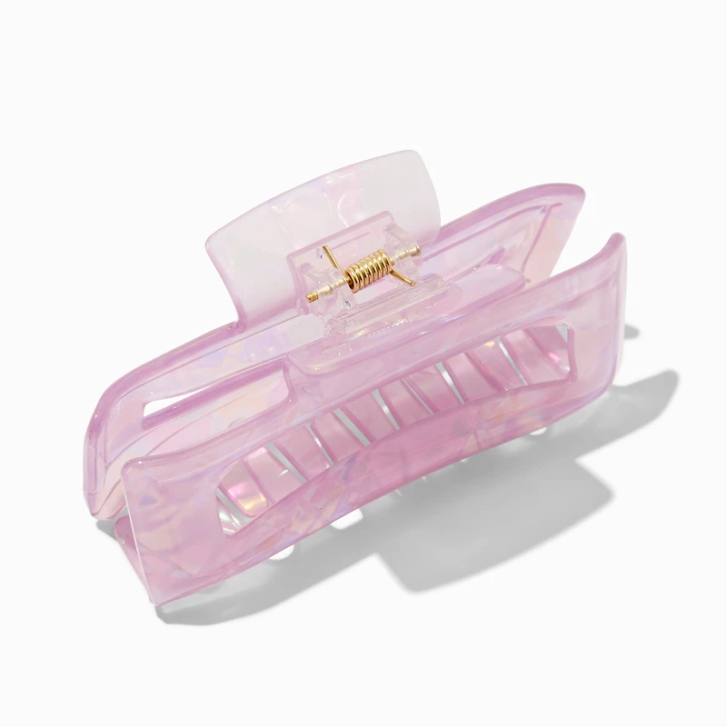 Iridescent Pink Rectangular Hair Claw