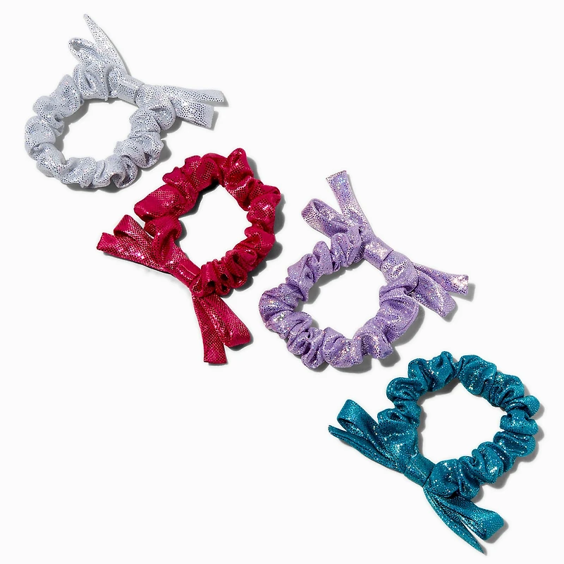 Claire's Club Jewel Tone Metallic Bow Hair Scrunchies - 4 Pack