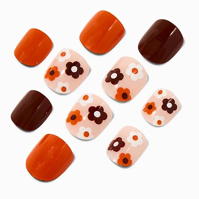 Claire's Club Fall Floral Press On Vegan Faux Nail Set - 10 Pack