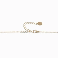Gold-tone Cubic Zirconia Clover Choker Necklace