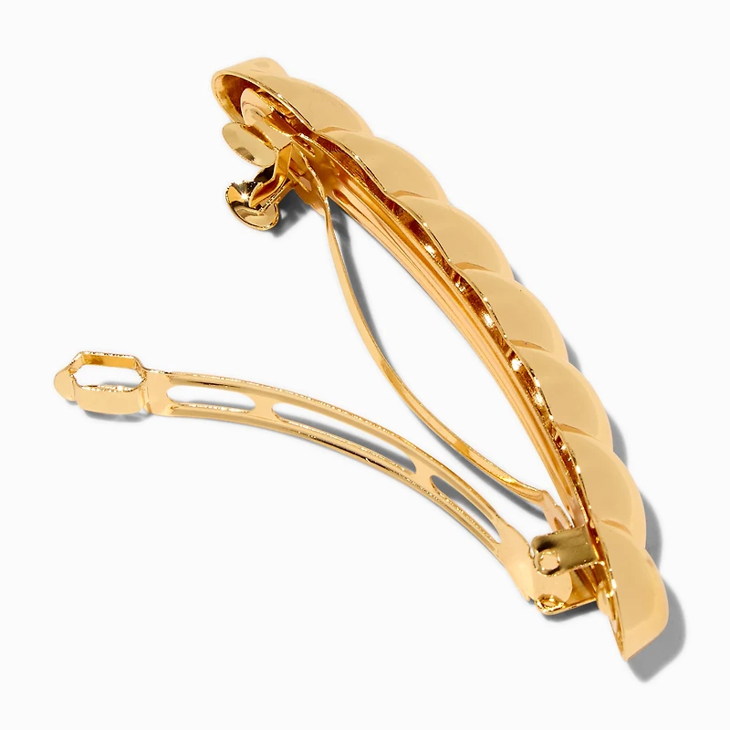 Gold Twisted Chain Hair Barrette Clip