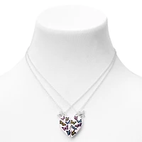 Best Friends Butterfly Split Heart 16" Pendant Necklaces - 2 Pack