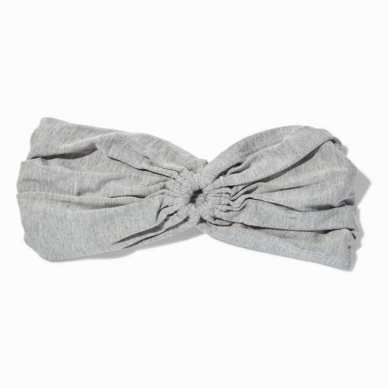 Gray Ruched Keyhole Headwrap