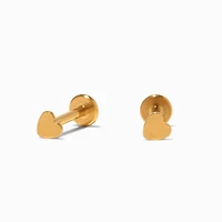 C LUXE by Claire's Gold-tone Titanium Micro Heart Flat Back Stud Earrings