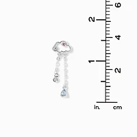 Silver-tone Rain Cloud 1" Drop Earrings