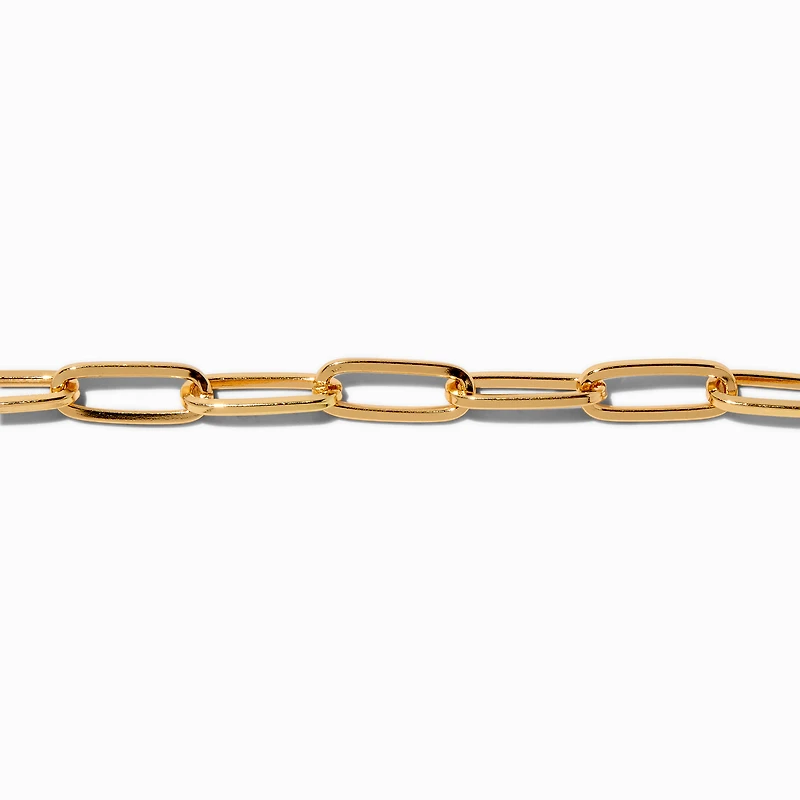 Gold-tone Large Paper Clip Chain Bracelet