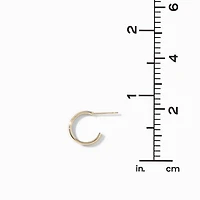 Gold-tone 12mm Textured Huggie Hoop Earrings - 6 Pack
