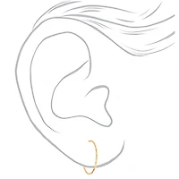 Gold-tone 30mm Textured Hoop Earrings