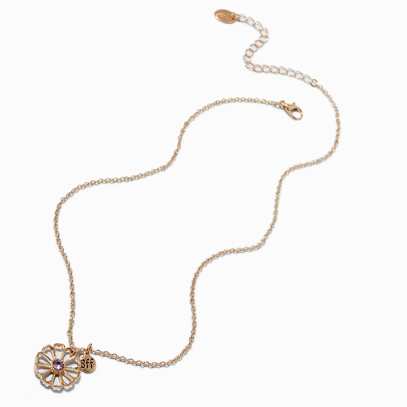 Best Friends Crystal Daisy Pendant Necklaces - 3 Pack 