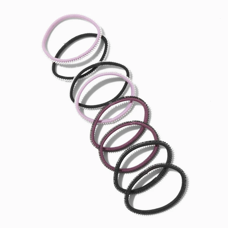 Purpled Mixed Rubber Grip Athletic Hair Ties - 8 Pack