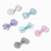 Claire's Club Pastel Textured Hair Bow Clips - 6 Pack