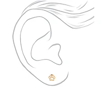 18kt Gold Plated Paw Print Stud Earrings