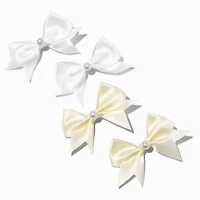 Claire's Club Pearl Satin Hair Bow Clips - 4 Pack