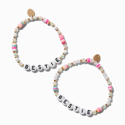Best Friends ''Bestie'' Beaded Stretch Bracelets - 2 Pack