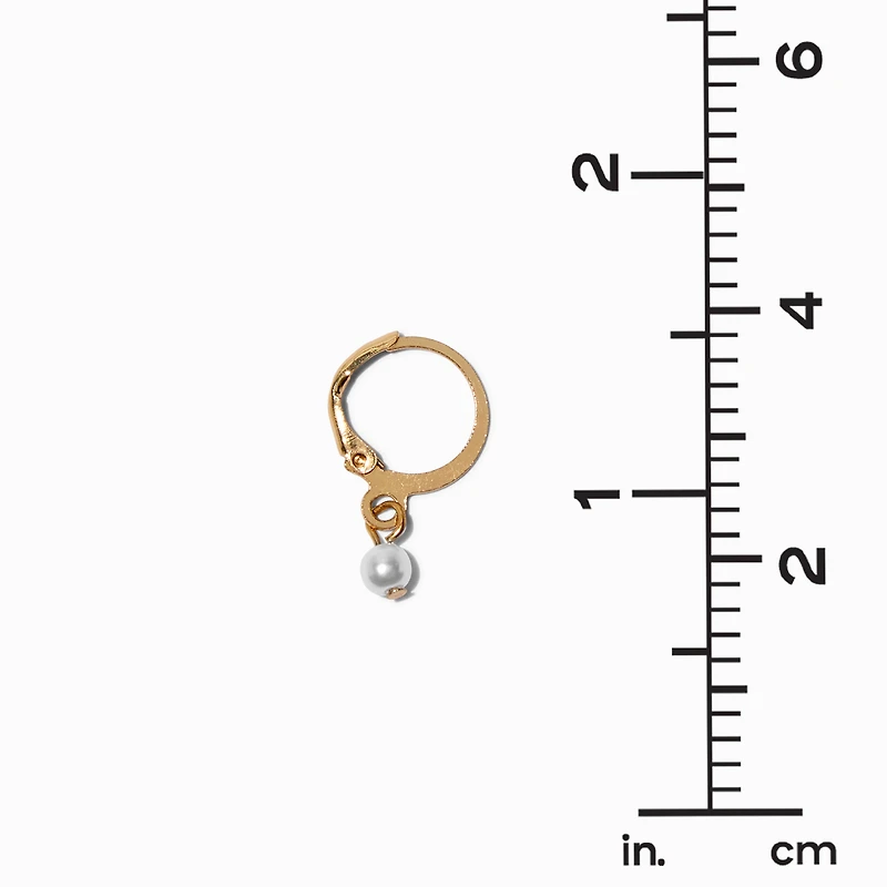 Pearl & Gold-tone Earring Stackables Set - 3 Pack