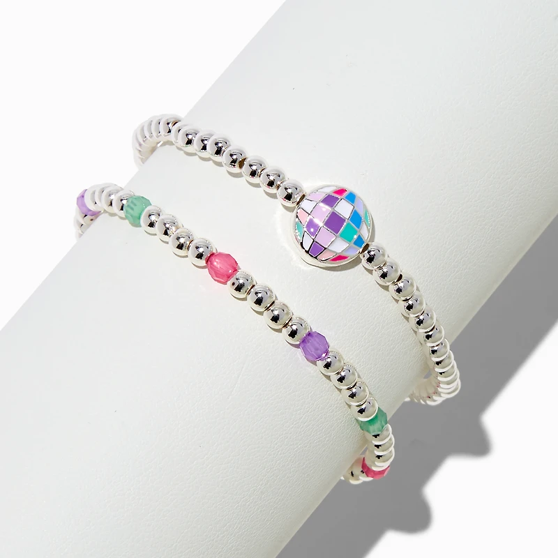 Jeweled Disco Ball Stretch Bracelets - 2 Pack