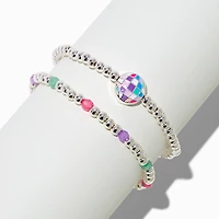 Jeweled Disco Ball Stretch Bracelets - 2 Pack