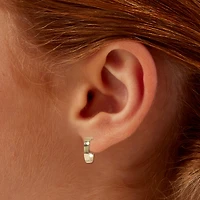 Gold-tone 12mm Textured Huggie Hoop Earrings - 6 Pack