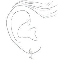 Silver-tone Celestial 1" Drop Earrings