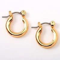 Gold-tone 10mm Tube Hoop Earrings