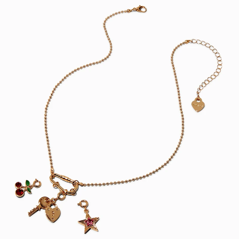 T H E M E x Claire's Cherry Gold-tone Ball Chain Charm Necklace