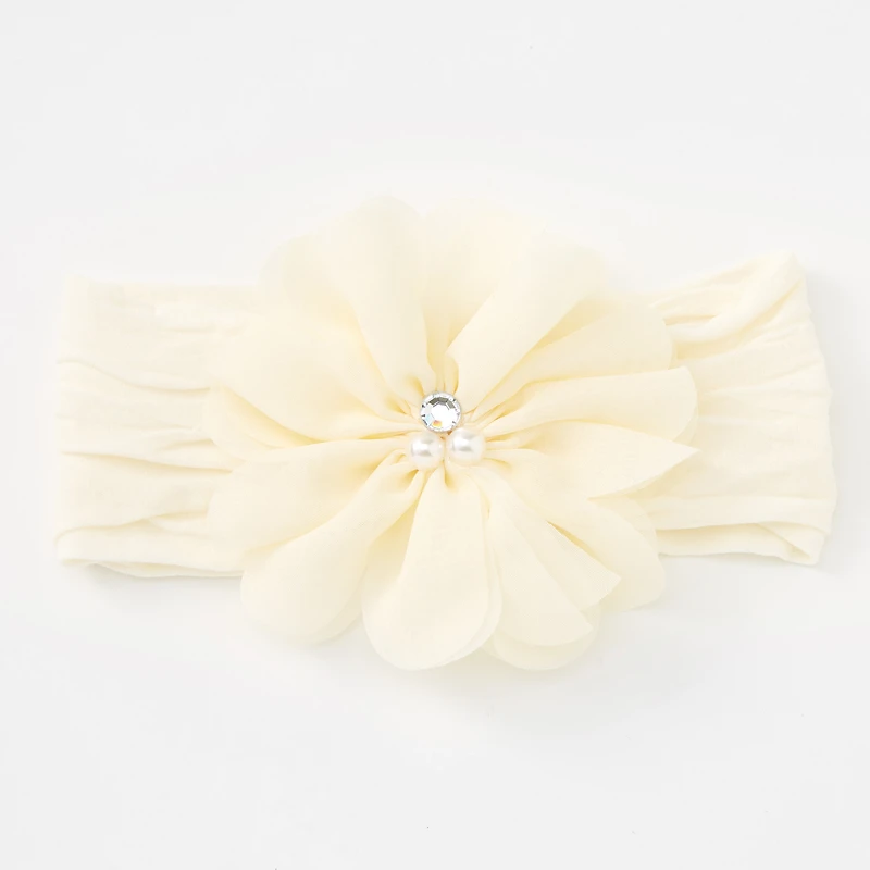 Claire's Club Ivory Chiffon Flower Headwrap