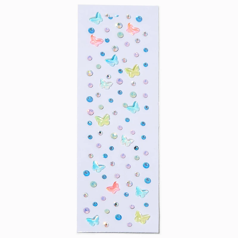 Pastel Puffy Butterfly Body Gems - 100 Pack