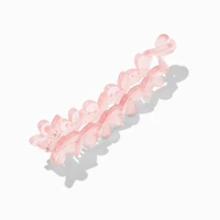 Matte Pink Flower Banana Hair Claw Clip