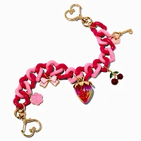Pink Heart Charmy Chunky Chain Bag Charm