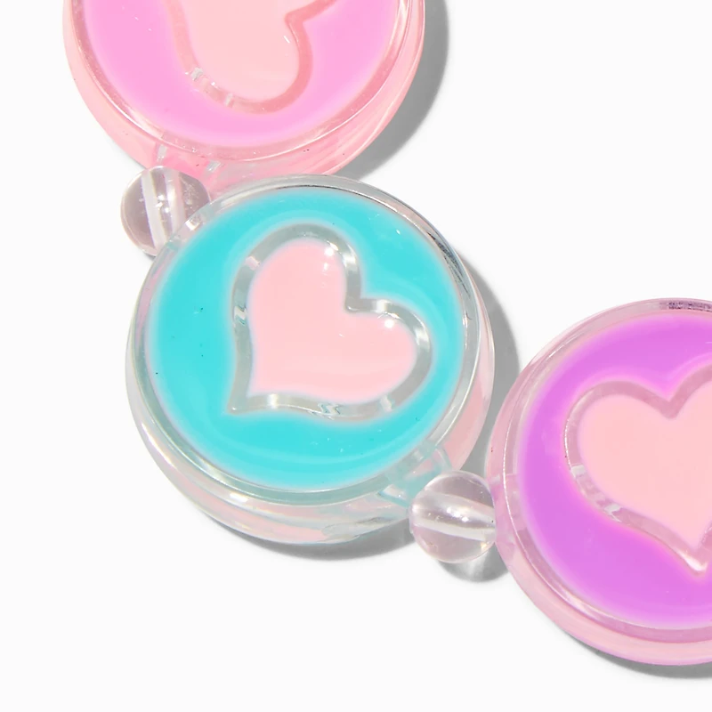 Claire's Club Heart Disc Stretch Bracelet