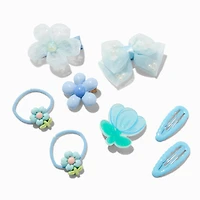 Claire's Club Blue Daisy Mixed Hair Clip Set - 8 Pack