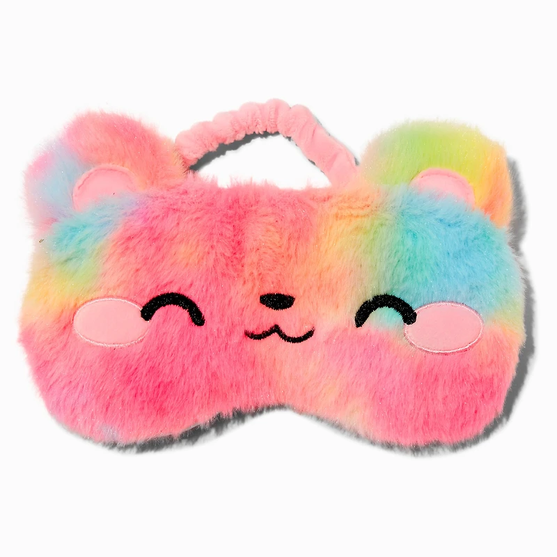 Claire's Club Rainbow Bear Furry Sleeping Mask