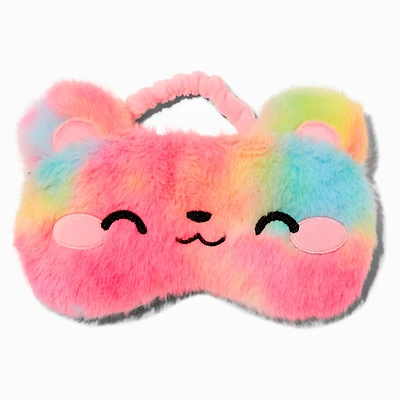 Claire's Club Rainbow Bear Furry Sleeping Mask