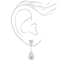 Silver Cubic Zirconia Teardrop Jewelry Set - 3 Pack