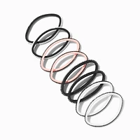 Coral Mixed Rubber Grip Athletic Hair Ties - 8 Pack
