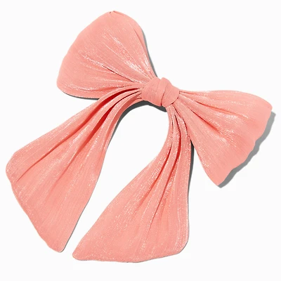 Pink Organza Hair Bow Clip
