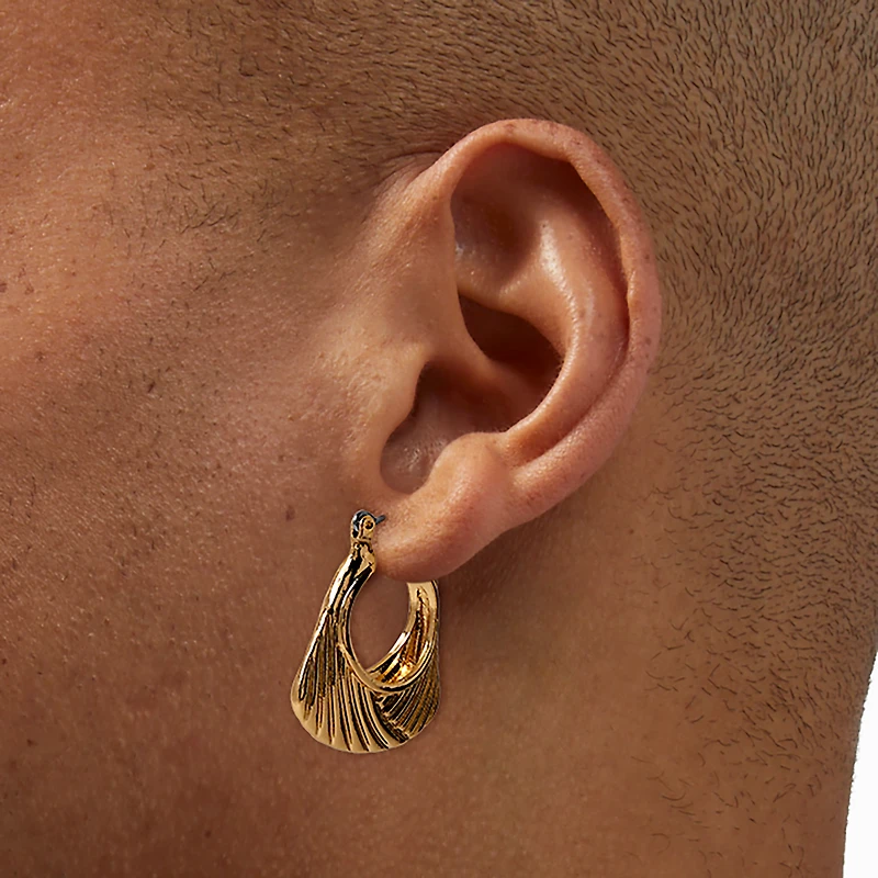 Gold-tone Handbag Hoop Earrings